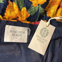 Hyacinth House NEW Navy & Marigold Floral Ruffle Margot Maxi Dress Size L