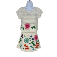 Tuckernuck Love the Label NEW Leighton Crochet Matching Set Ivory Floral Size S