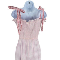 Pink City Prints NEW Candyfloss Stripe Jessica Smocked Bow Tie Maxi Dress XL