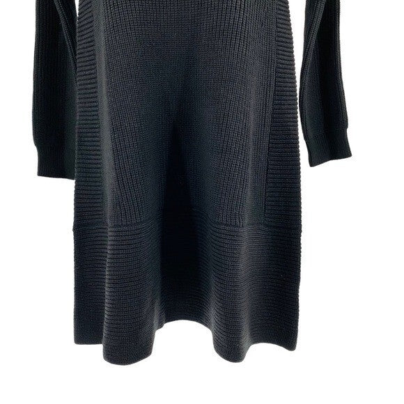 Pomander Place NEW Black Ainsley Long Sleeve Ribbed Knit Sweater Dress Size XS