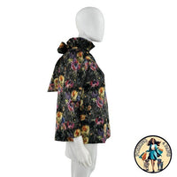 Tuckernuck NEW Midnight Primrose Jacquard Preppy Floral Bow Blouse Size Small