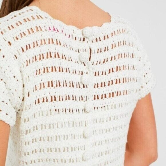 Tuckernuck Love the Label NEW Leighton Crochet Matching Set Ivory Floral Size L