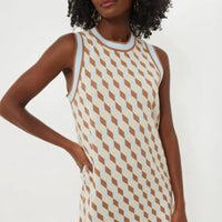 Tuckernuck NEW Tan Ocean Spray Knit Geo Marie Sleeveless Mini Dress Size XXL