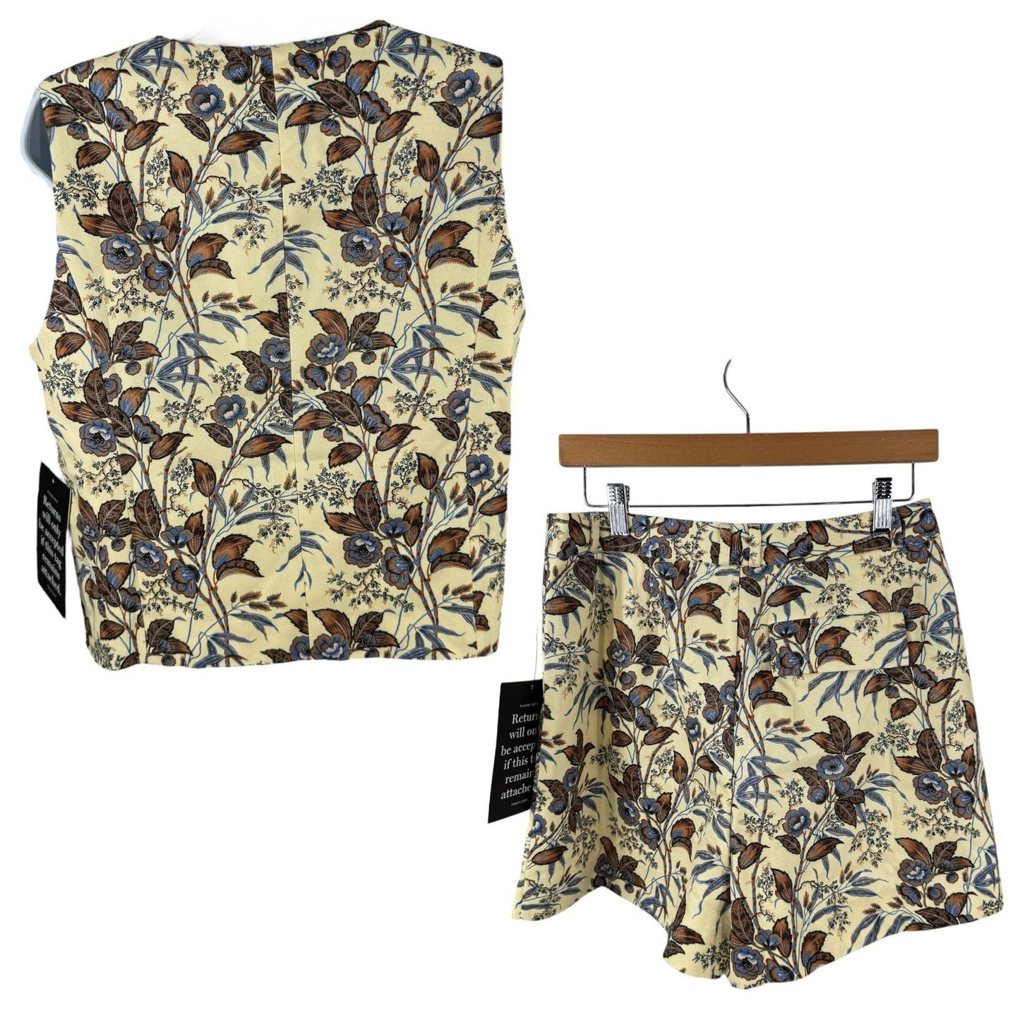 Tuckernuck NEW Montrose Chintz Martine Vest Safari Shorts Matching Set Size M