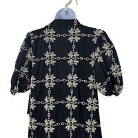 Tuckernuck NEW Black Eyelet Lewis Puff Sleeve Embroidered Maxi Dress Size M