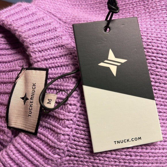 Tuckernuck NEW Lilac Purple Aiden Crewneck Cropped Cotton Knit Sweater Size M