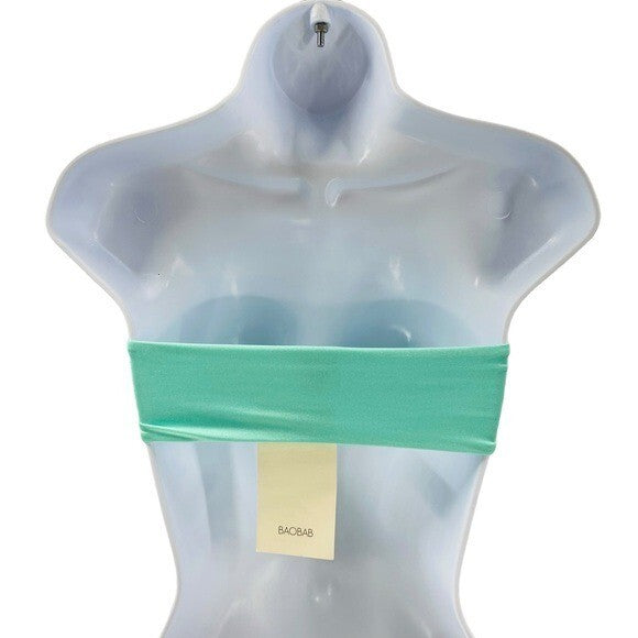 Baobab Bahia Teal Strapless Bandeau Unpadded Bikini Swim Top Aqua Size XS NEW