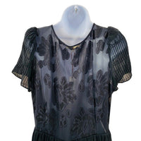 LoveShackFancy Patrona Pleated Lace Little Black Mini Party Dress Size 12