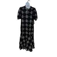 Tuckernuck NEW Black Eyelet Lewis Puff Sleeve Embroidered Maxi Dress Size S