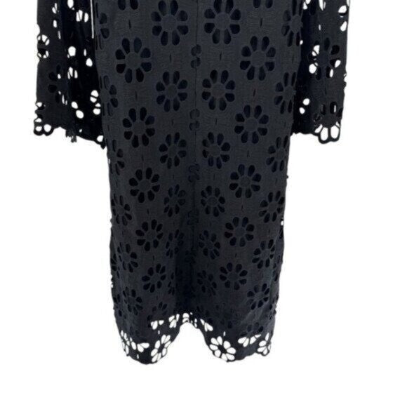 Tuckernuck NEW Noir Eyelet Hutton Long Sleeve Cotton Formal Midi Dress Size M