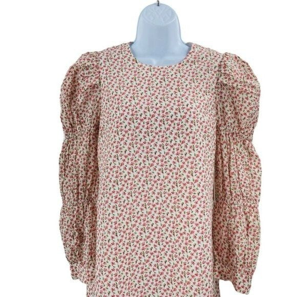 Hyacinth House NEW Textured Floral Puff Sleeve Clemons Floral Mini Dress Size XL