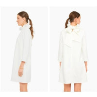 Tuckernuck | NEW Ivory Daphne Preppy Bow Tie 3/4 Sleeve Mini Dress Size XL