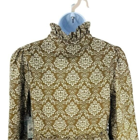 Hyacinth House | NEW Moss Printed Russell Mini Dress in Olive Size XS