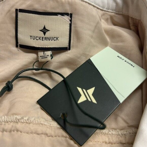 Tuckernuck NEW Tan Crochet Collier Collared Coastal Mini Dress Size L