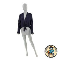 The Sei 100% Silk Long Sleeve Tie Satin Front Blouse in Fig Purple Size 10