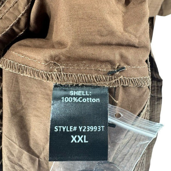 Tuckernuck NEW Brown Prescott Belted Short Sleeve Collared Shirt Midi Dress XXL