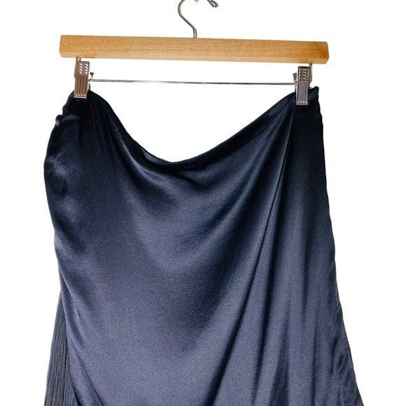 Silk Roads by Adriana Iglesias x REVOLVE Lua Silk Fringe Skirt in Black Size L