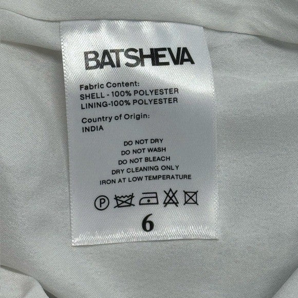 Batsheva NEW Octavia Cocktail Party Formal Midi Dress in Silver Sequin Size 6