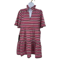 Tuckernuck NEW Pink Chevron Knit Stripe Crawford Relaxed Fit Mini Dress XXXL