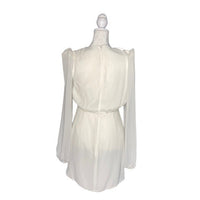 NBD NEW Arijana Cut Out Formal Party Long Sleeve Mini Dress in White Size S