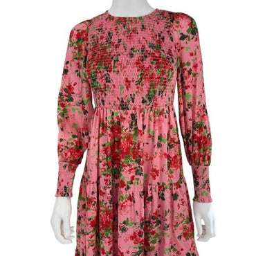 Tuckernuck NEW Pink Peony Meadows Libby Long Sleeve Maxi Dress Size XXS