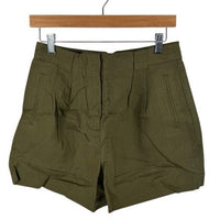 Tuckernuck NEW Army Green Safari Linen High Waist Pleated Shorts Size M