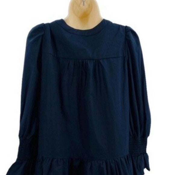 Pomander Place | NEW Navy Cotton Poplin Kenzo Mini Dress Size S