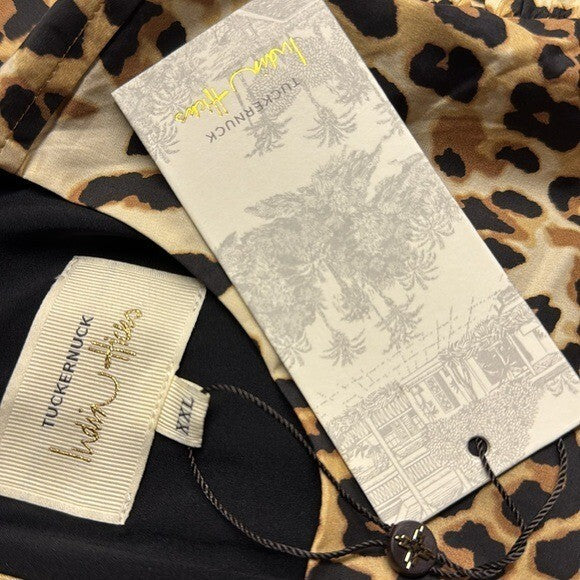 Tuckernuck x India Hicks NEW Leopard Domino Long Sleeve Party Mini Dress XXL