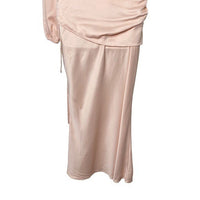 MISHA NEW Maryan One Shoulder Formal Cut Out Midi Dress in Rose Pink Size 6