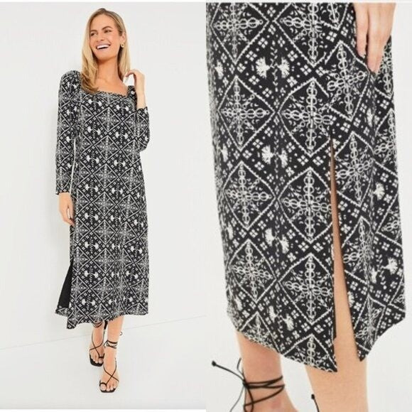 Tuckernuck NEW Hyacinth House Square Neck Sabrina Long Sleeve Midi Dress Size S