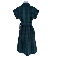 Tuckernuck NEW Blackwatch Chloe Plaid Navy Green Classic Midi Dress Size M