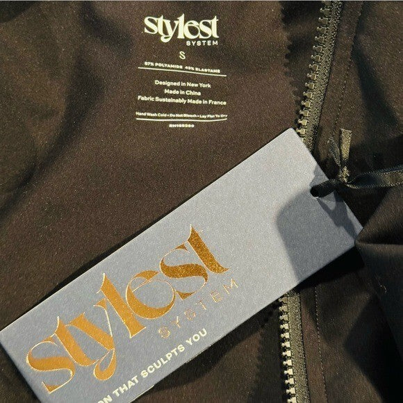 Stylest NEW Black Caviar Sculpting Puff Sleeve One Piece Swimsuit Size S