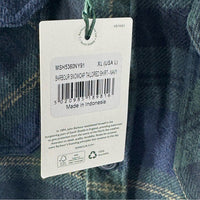 Barbour NEW Mens Snowcap Tailored Button Down Flannel Shirt Blue Green Size L