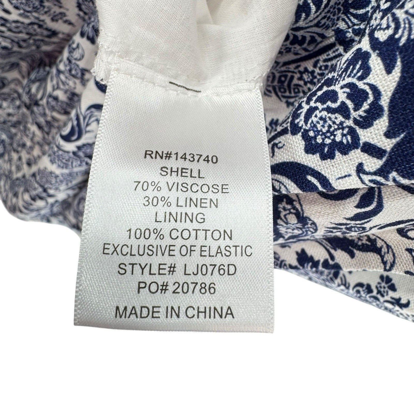 Hyacinth House NEW Navy Scroll Print Toula V Neck Sleeveless Maxi Dress Size L