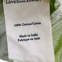 LoveShackFancy Natasha Green Lace Embroidered Tiered Ruffle Mini Dress Size L