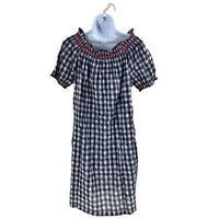 Tuckernuck NEW Tnuck Beach Embroidered Blue Check Gingham Toulon Coverup Size M