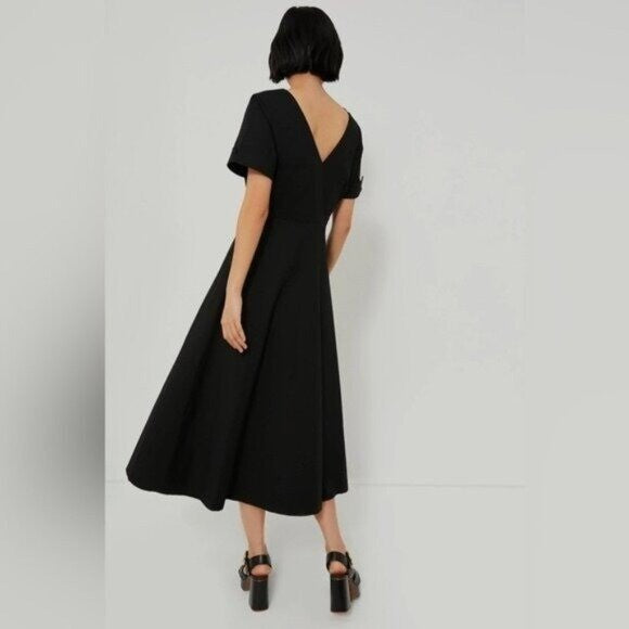 Tuckernuck | NEW Black Kate Short Sleeve Fit and Flare Maxi Dress Size XS