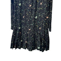 Tuckernuck NEW Campden Vine Tate Black Long Sleeve Pleated Mini Dress Size XXS