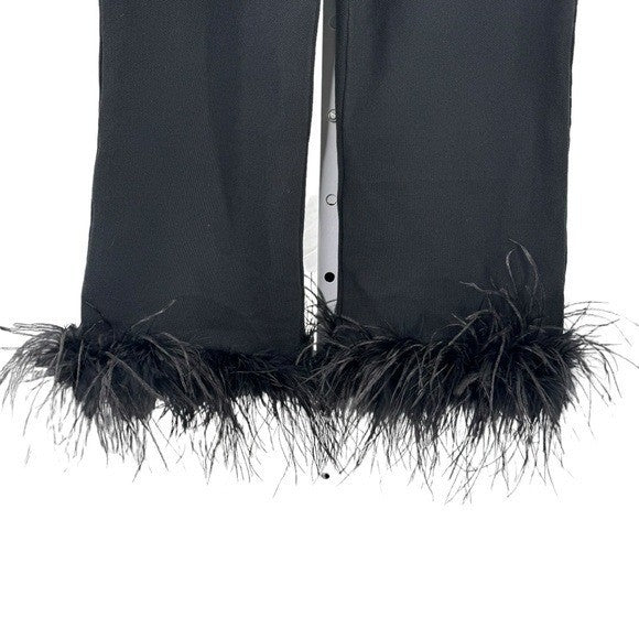 Tuckernuck NEW Black Feather Compression Knit Ashford Kick Flare Trouser Size M