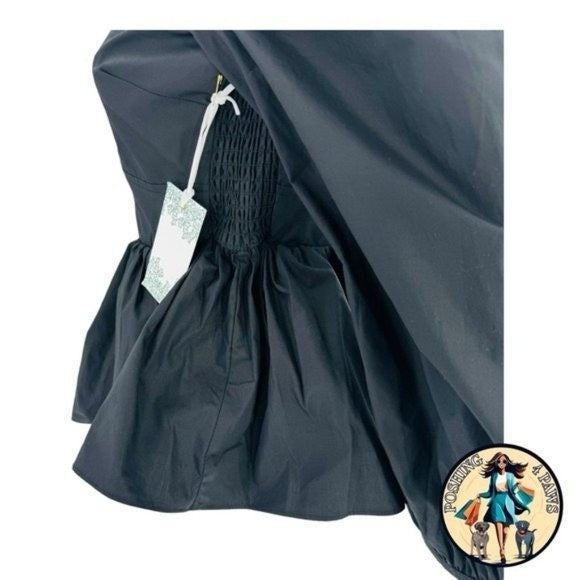 Hyacinth House NEW Black Elaina Puff Sleeve Peplum Blouse Top Size XL