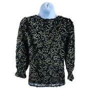 Tuckernuck | NEW Nightly Organza V-neckline Easton Top in Black & Gold Size M