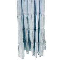 Pomander Place Lola Chambray Blue Sleeveless Tiered Casual Maxi Dress Size S