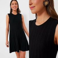 Pomander Place NEW Black Knit Adi Sleeveless A Line Classic Mini Dress Size L