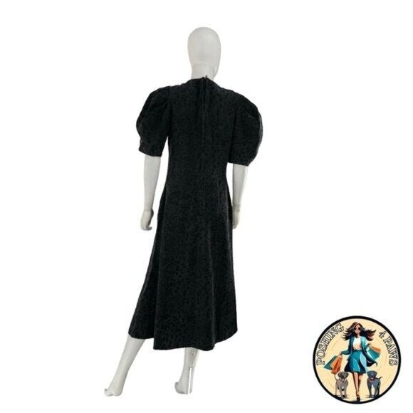 En Saison NEW Charcoal Gray Harlow Denim Animal Print Midi Dress Size XS