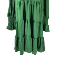 Pomander Place NEW Hunter Green Crepe Kenzo Long Sleeve Party Mini Dress Size S