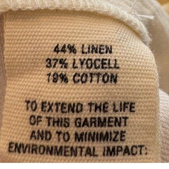 Alex Mill NEW Madeline Cream Pleat Twill Linen Blend Wide Leg Trouser Size 2