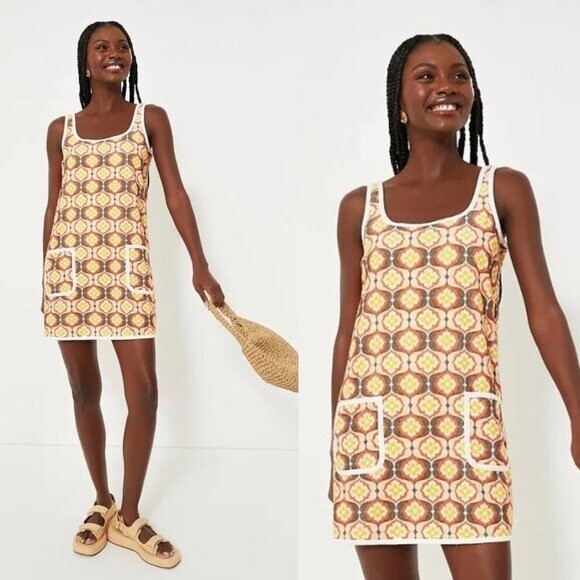 Tuckernuck Beach NEW Twiggy Buds Mini Terry Dress Swim Orange Cover Up Size XS