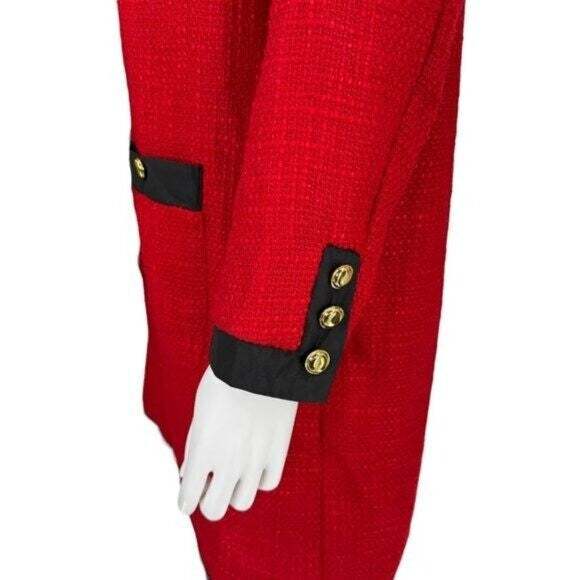 Tuckernuck NEW Red Coco Tweed Long Sleeve Retro Preppy Mini Dress Size L