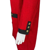 Tuckernuck NEW Red Coco Tweed Long Sleeve Retro Preppy Mini Dress Size L