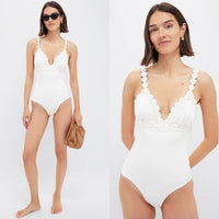 Ancora NEW Ivory Euphoria Blanc One Piece Moderate Coverage Swimsuit Size L